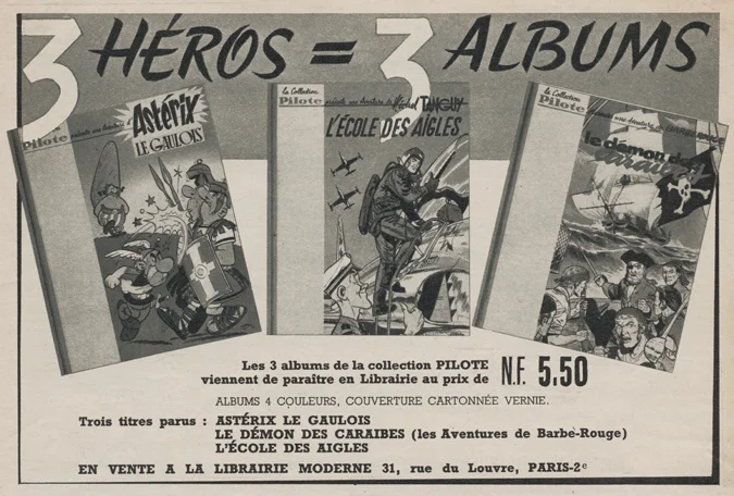 Publicité pour les trois premiers albums de la Collection Pilote
